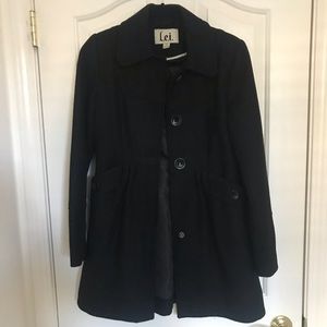 Lei Black Wool Coat